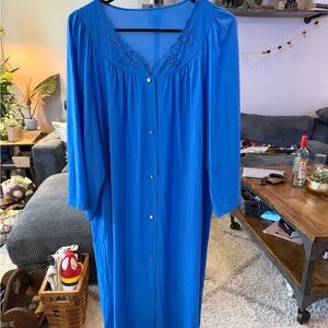 Elegant Blue Women's Nightgown moomoo